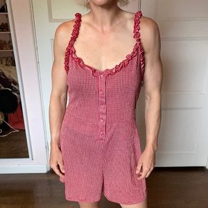 Red gingham Zara playsuit romper jumpsuit